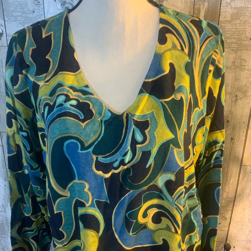 Chico's Set of Two Elegant Floral V-Neck Sweaters. Size 3 (16) NWT - Picture 4 of 12